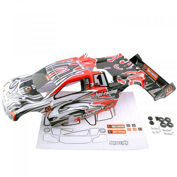 HPI Trophy Truggy 46 Trimmed and Painted Red Body 101779 Rear Wing 101124 New 254919837533
