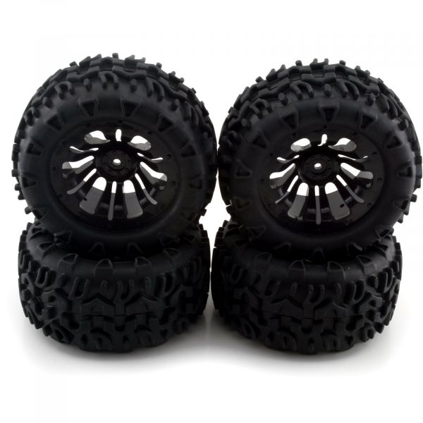 FTX Carnage Mounted Wheels and Tyres 4 Black FTX6310B New 254867009835