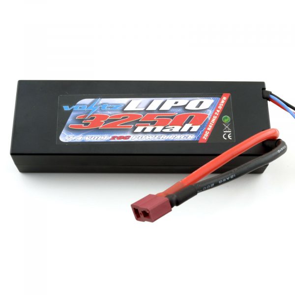 Voltz 3250mAh 2S 74v Hard Case LiPo Battery with Deans Balance Charger New 254919006406 3