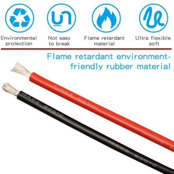 Flexible Soft Silicone Wire Cable Red Black 81012141618202224 AWG 254836504767 2