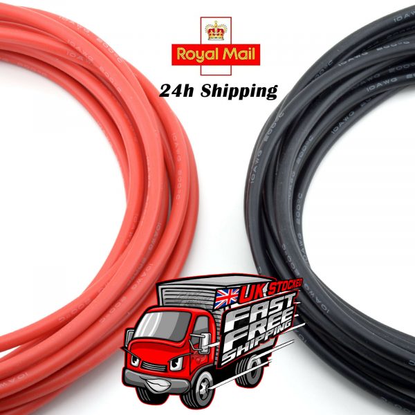 Flexible Soft Silicone Wire Cable Red Black 81012141618202224 AWG 254836504767